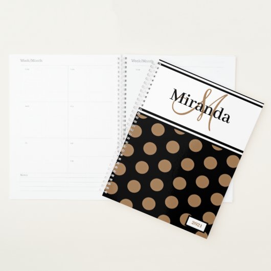 Monogramme Brown Pois noir blanc (Devant avec enveloppe)