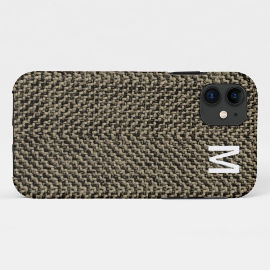 Monogramme Brown Tweed iPhone 5 Coque (Dos (Horizontal))