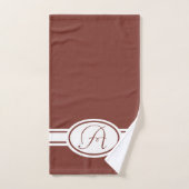 Monogramme brun de henné brûlé (Serviette à main)
