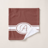 Monogramme brun de henné brûlé (Gant de toilette)