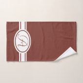 Monogramme brun de henné brûlé (Serviette à main)