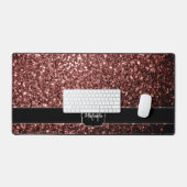 Monogramme brun rouge brun faux parties scintillan (Clavier et souris)