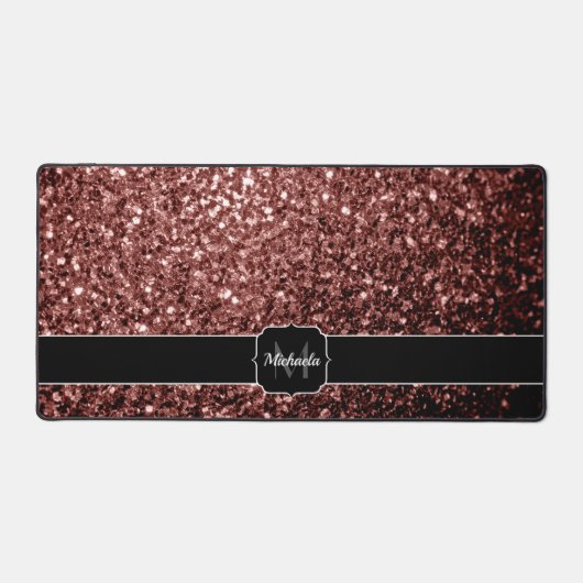 Monogramme brun rouge brun faux parties scintillan (Recto)
