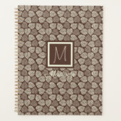 Monogramme Brun Taupe Feuille (Devant)