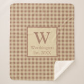 Monogramme Buffalo rouille beige Plaid rustique (Devant)