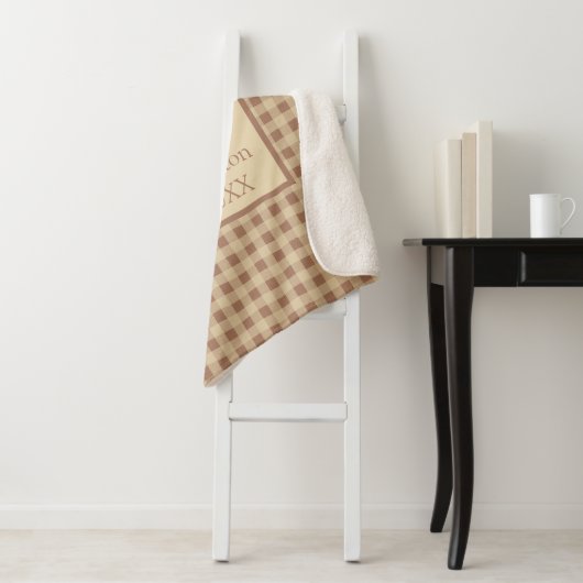 Monogramme Buffalo rouille beige Plaid rustique (En situation)