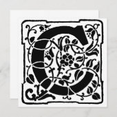 Monogramme C Modèle floral noir et blanc initial (Devant / Derrière)