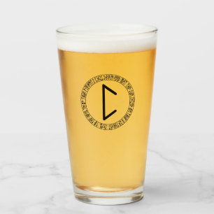 Monogramme C - Style viking - Verre à pinte