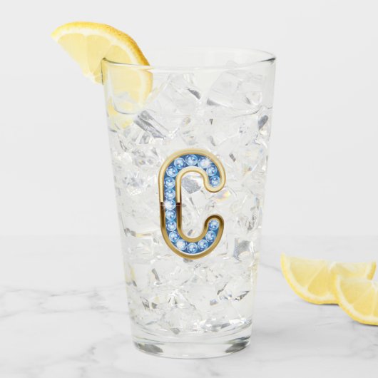 Monogramme C - Verre de 16 oz (Devant glace)