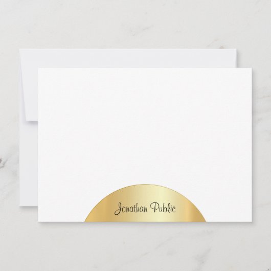 Monogramme calmé Élégant Modèle Faux Gold (Devant)