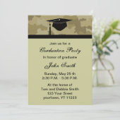 Monogramme Camouflage Graduation Party Invitation (Debout devant)