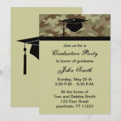 Monogramme Camouflage Graduation Party Invitation (Devant / Derrière)
