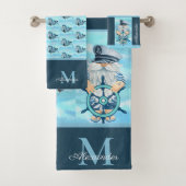 Monogramme Capitaine nautique Gnome Blue White Boy (En situation)