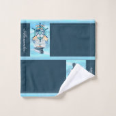 Monogramme Capitaine nautique Gnome Blue White Boy (Gant de toilette)