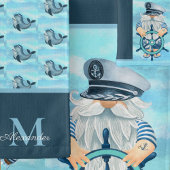 Monogramme Capitaine nautique Gnome Blue White Boy