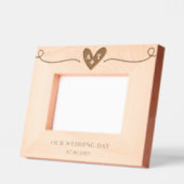 Monogramme cardiaque mariage Cadre bois personnali (Gauche)