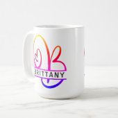 Monogramme cardiaque - Mugs de café personnalisés  (Devant gauche)