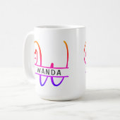 Monogramme cardiaque - Mugs de café personnalisés  (Devant gauche)