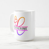 Monogramme cardiaque - Mugs de café personnalisés (Devant gauche)