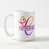 Monogramme cardiaque - Mugs de café personnalisés (Gauche)