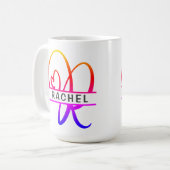 Monogramme cardiaque - Mugs de café personnalisés  (Devant gauche)