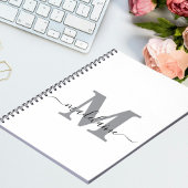 Monogramme Carnet blanc personnalisé initiale et n