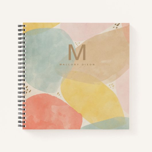 Monogramme Carnet de notes Abstrait avec nom (Devant)