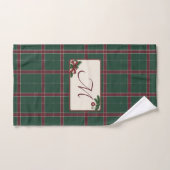 Monogramme carreau de Noël Heritage pin vert (Serviette à main)