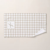 Monogramme carreaux de buffle beige de ferme (Serviette à main)