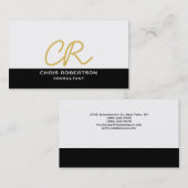 Monogramme Carte de visite consultant moderne mode (Devant / Derrière)