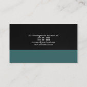 Monogramme Carte de visite de consultant noir (Dos)