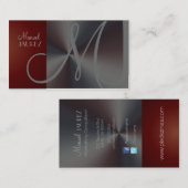 Monogramme Carte de visite en acier brossé (Devant / Derrière)