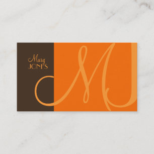 Monogramme Carte de visite en couleurs rétro