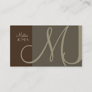 Monogramme Carte de visite en couleurs rétro