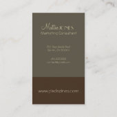 Monogramme Carte de visite en couleurs rétro (Dos)