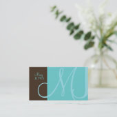 Monogramme Carte de visite en couleurs rétro (Debout devant)