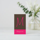 Monogramme Carte de visite en couleurs rétro (Debout devant)