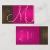 Monogramme Carte de visite en couleurs rétro (Devant / Derrière)
