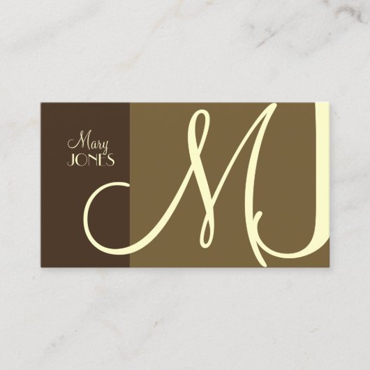 Monogramme Carte de visite en couleurs rétro (Devant)
