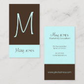 Monogramme Carte de visite en couleurs rétro (Devant / Derrière)