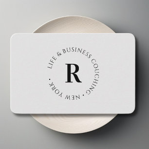 Monogramme, Carte de visite gris minimum