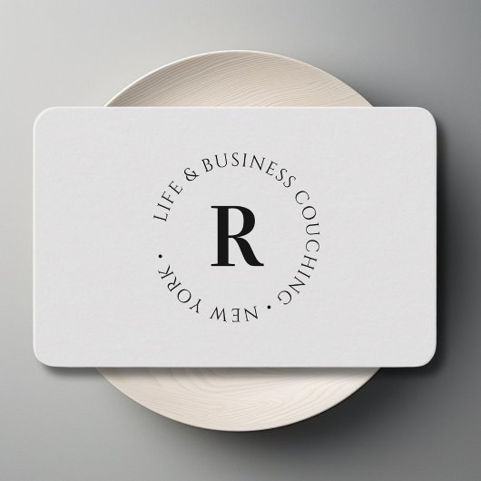 Monogramme, Carte de visite gris minimum