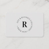 Monogramme, Carte de visite gris minimum (Devant)