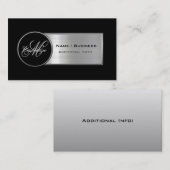 Monogramme Carte de visite noir et argent (Devant / Derrière)