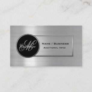 Monogramme Carte de visite noir et argent 3