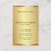 Monogramme Carte de visite vertical Élégant Faux G (Dos)