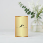 Monogramme Carte de visite vertical Élégant Faux G (Debout devant)