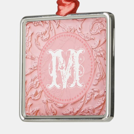 Monogramme cartonné en bois rose Filigree Ornement (Gauche)