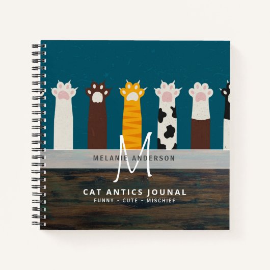 Monogramme CAT Paws Pour Les Carnets De Journal De (Devant)