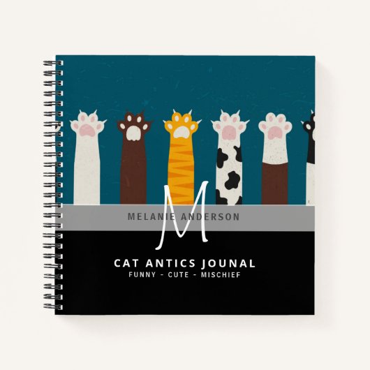 Monogramme CAT Paws Pour Les Carnets De Journal De (Devant)